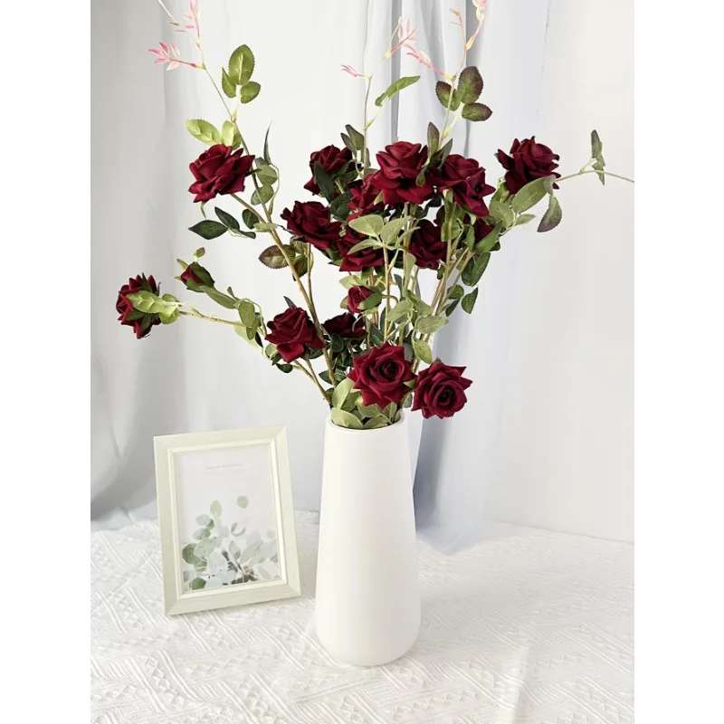 1 Букет искусственных роз с 5 головками Цветы на длинном стебле своими руками для домашнего Сада Свадебного декора