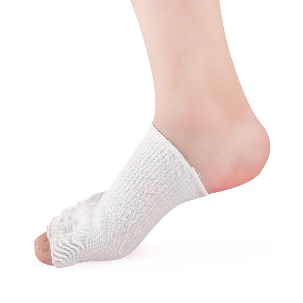 1 пара женских носков с пятью пальцами, гелевые носки-лодочки, СПА-носки (белые, один размер) Lolita