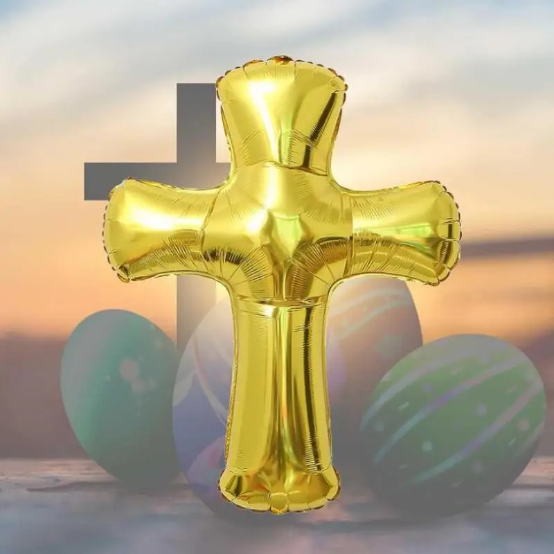 1 шт. Золотые воздушные шары из фольги с крестом для крещения, Детские принадлежности для душа, Крещение, воздушный шар с крестом, День рождения, Свадебные украшения