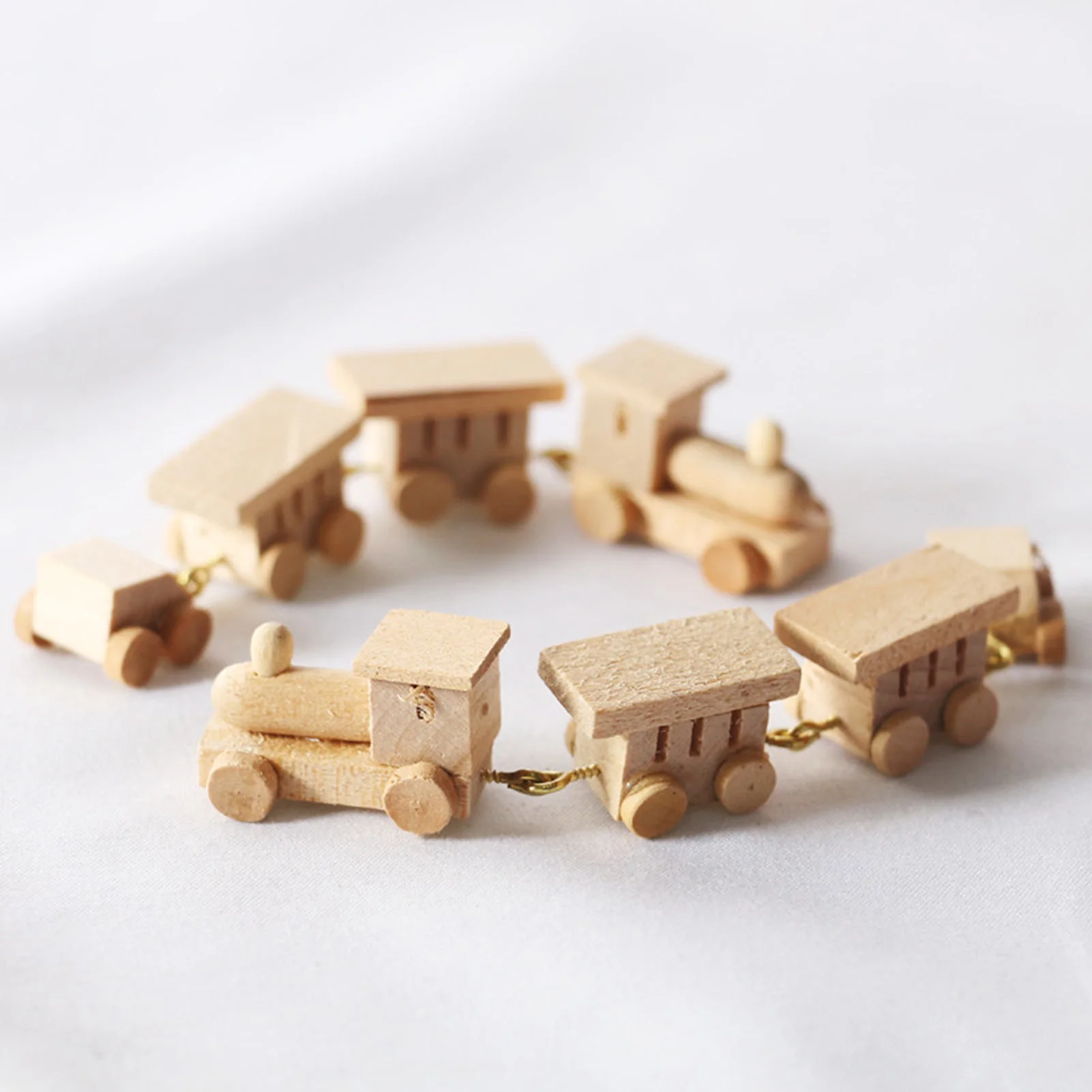 1 шт. Мини-деревянная имитационная модель поезда, игрушки, кукольный домик, Миниатюрные Аксессуары для украшения кукольного дома, развивающие игрушки
