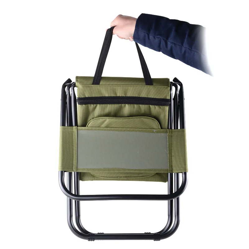 1 шт. Портативный складной стул для льда на открытом воздухе с сумкой для хранения с изоляцией спинки, 3-в-1, походный стул для рыбалки