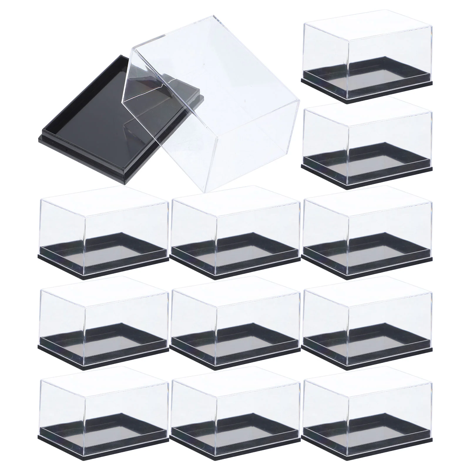 12 Шт Футляр для хранения минералов, образец, прозрачный дисплей, образец, прозрачная коробка, контейнер Маленький