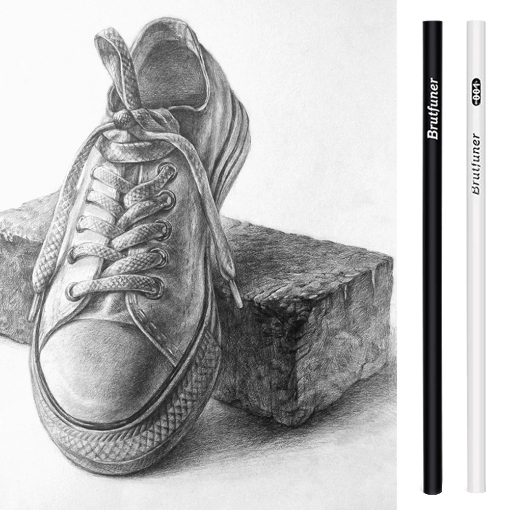 12шт Черный Белый цветной карандаш на масляной основе Для рисования эскизов карандашами художника для обучения искусству рисования Школьные канцелярские принадлежности