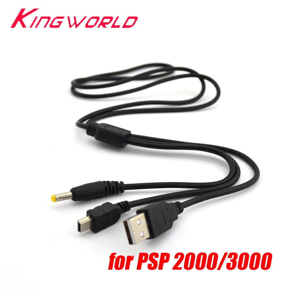 2 в 1 USB-кабель для зарядного устройства для PSP 2000 3000 Зарядка, передача данных, шнур питания для PSP 2000 Кабель питания, игровой аксессуар
