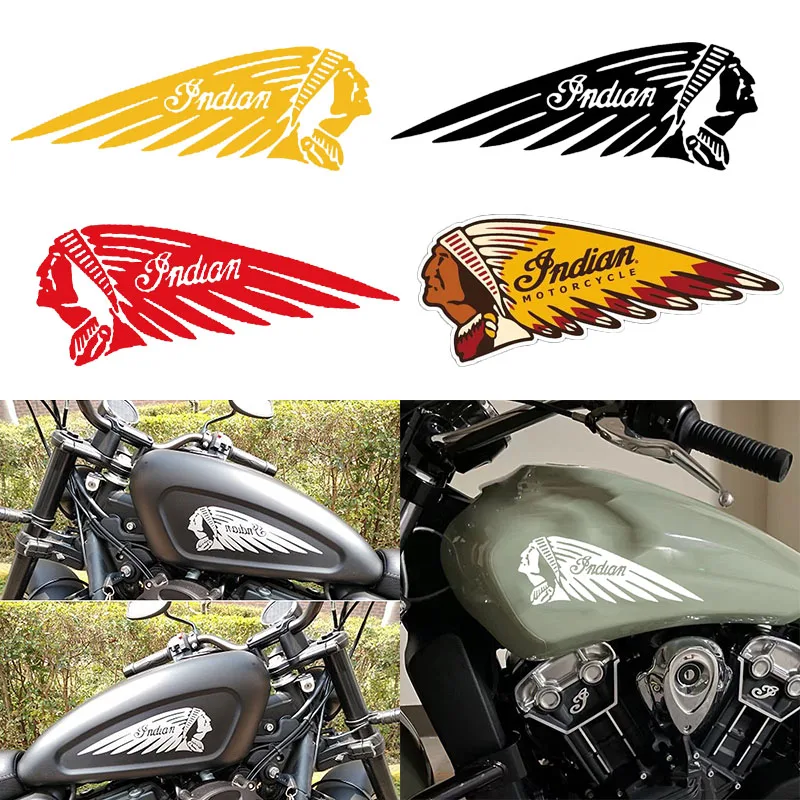 2 шт. Наклейки для мотоциклов, индийский значок, Бак для моторного масла, ПВХ Винил, наклейка на гоночный шлем Слева и справа, черный для XL1200 Softail
