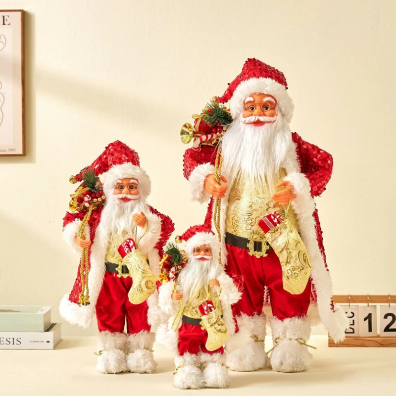 2023 Кукла Санта-Клауса 45/30 см, Рождественское украшение, Новогодние подарки для детей, Украшения для витрины отеля Navidad