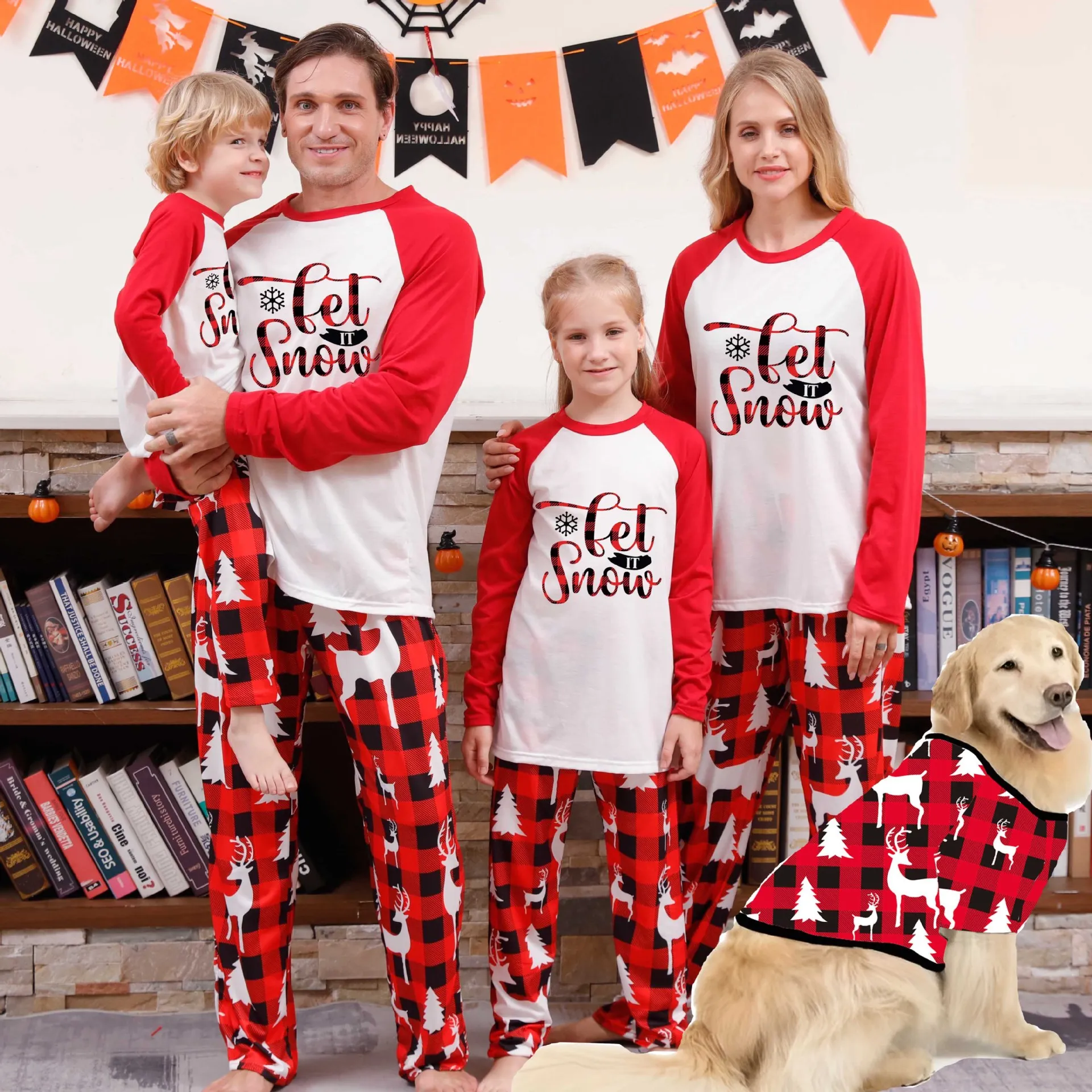 2023 Новый Рождественский Комплект пижам для мамы, папы и детей, комбинезон с собачкой, Повседневная мягкая одежда с буквенным принтом, семейные наряды
