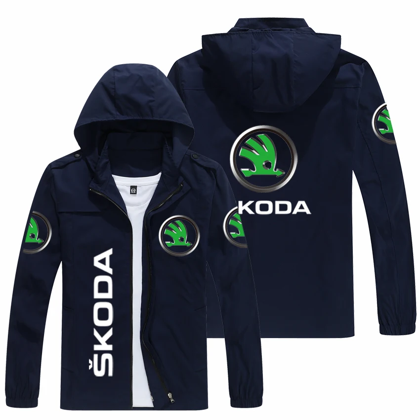 2023 весенне-осенняя мужская куртка с капюшоном с логотипом SKODA, популярный принт, повседневная модная свободная куртка Rider, мужская уличная бейсболка