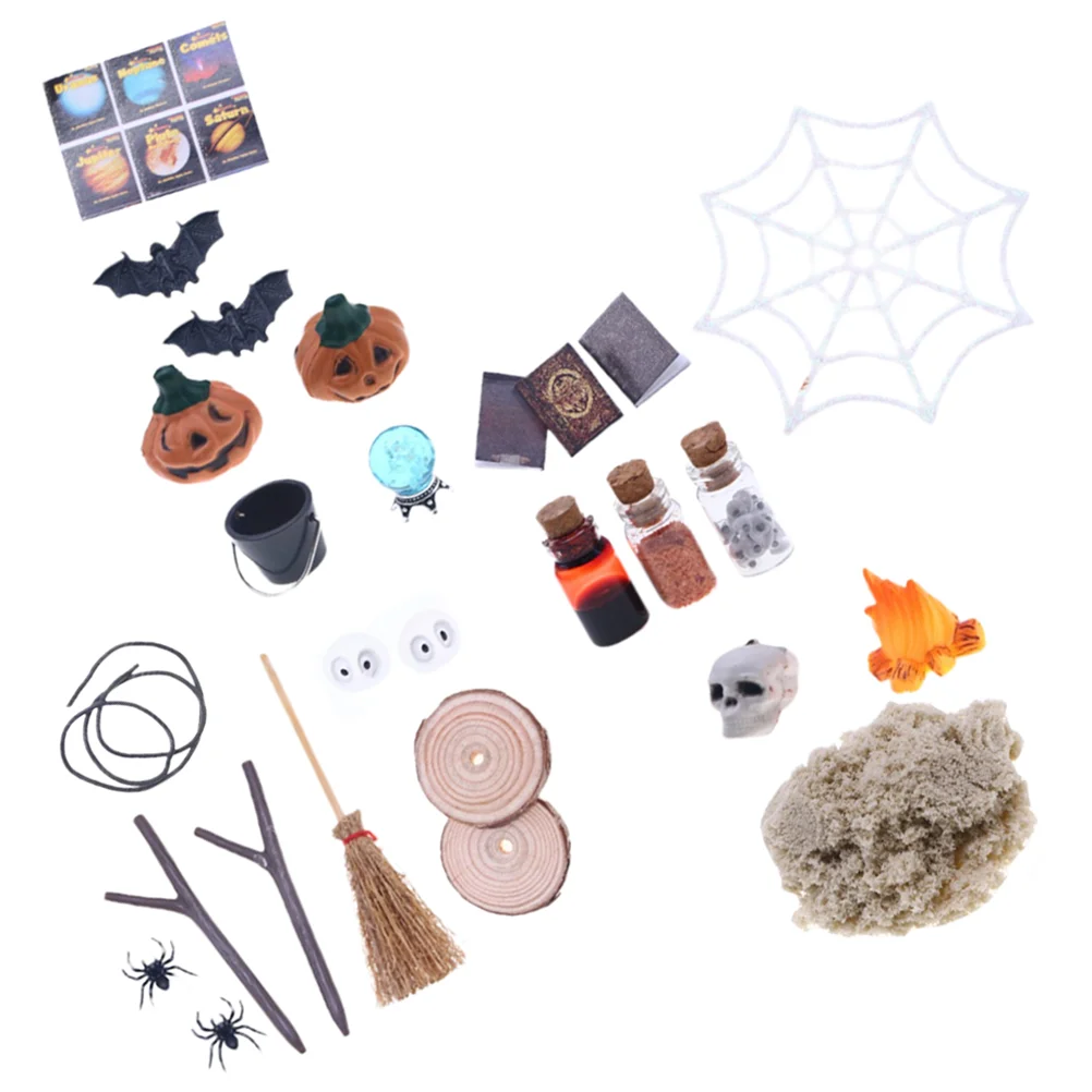 26 Шт. миниатюр на Хэллоуин, игрушки для поделок, поделки, деревенские украшения для Хэллоуина, микроукрашения, тыквенный домик