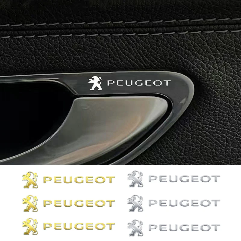 3шт Мини-ручка для автомобиля, алюминиевая наклейка для Peugeot 307 107 207 407 408 308 206 406 507 508 1008 5008 3008 Внутренние декоративные значки
