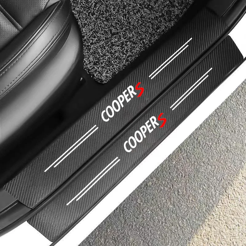4ШТ Протектор Порога Автомобиля Наклейки из Углеродного Волокна для Mini Cooper One S JCW R55 R56 R50 R53 R60 F55 F56 Countryman Аксессуары