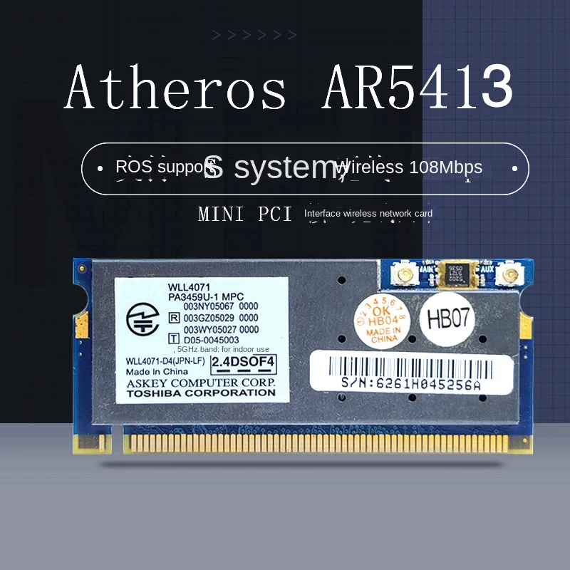 Atheros WLL 4071 AR5413 двухдиапазонная беспроводная сетевая карта 2,4 G/5GZ, подходящая для компьютеров промышленного управления ROS