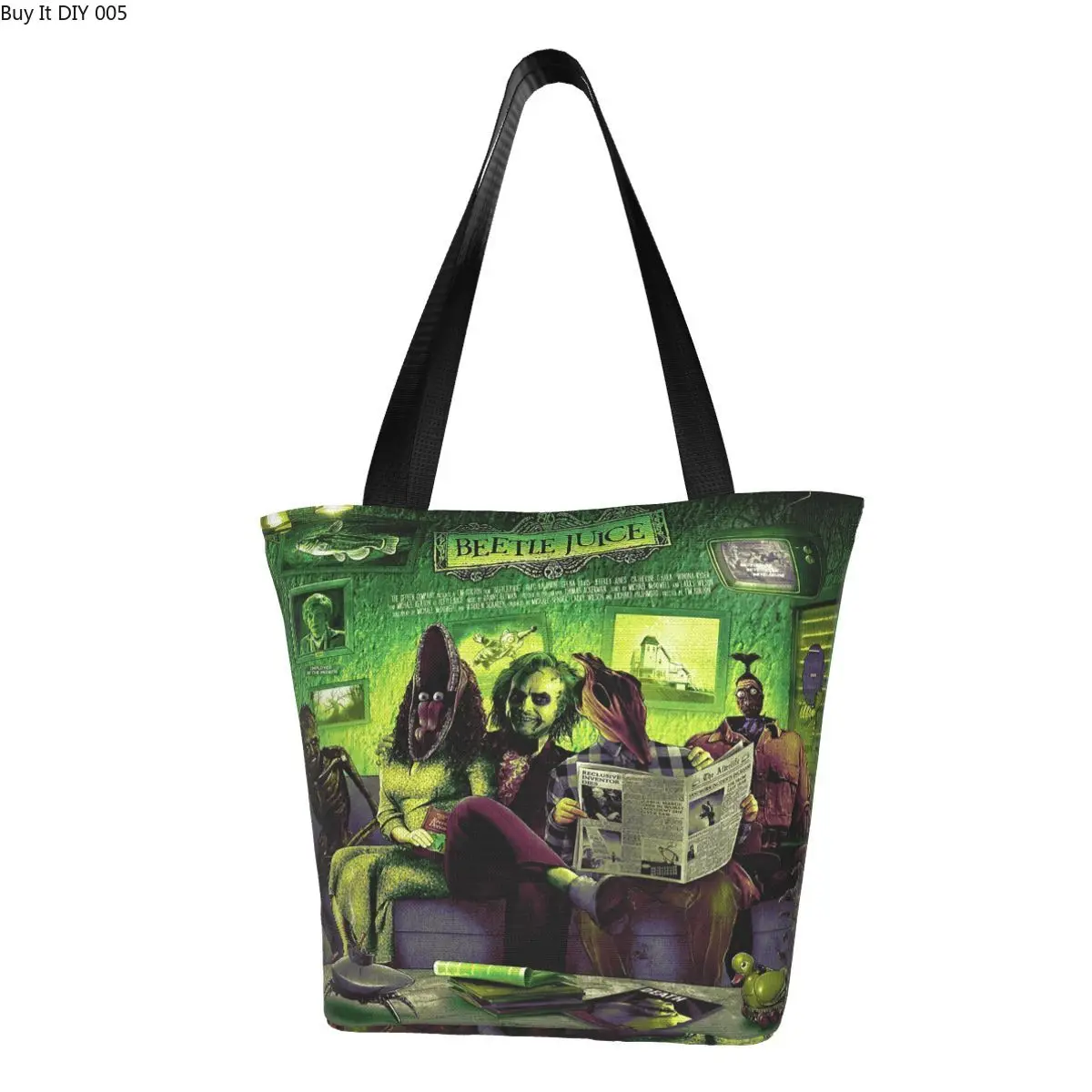 Horror Beetlejuice, сумки для покупок, сумки для покупок, женская мода, Фэнтезийный фильм, холщовые сумки для покупок, сумки через плечо, сумка большой емкости