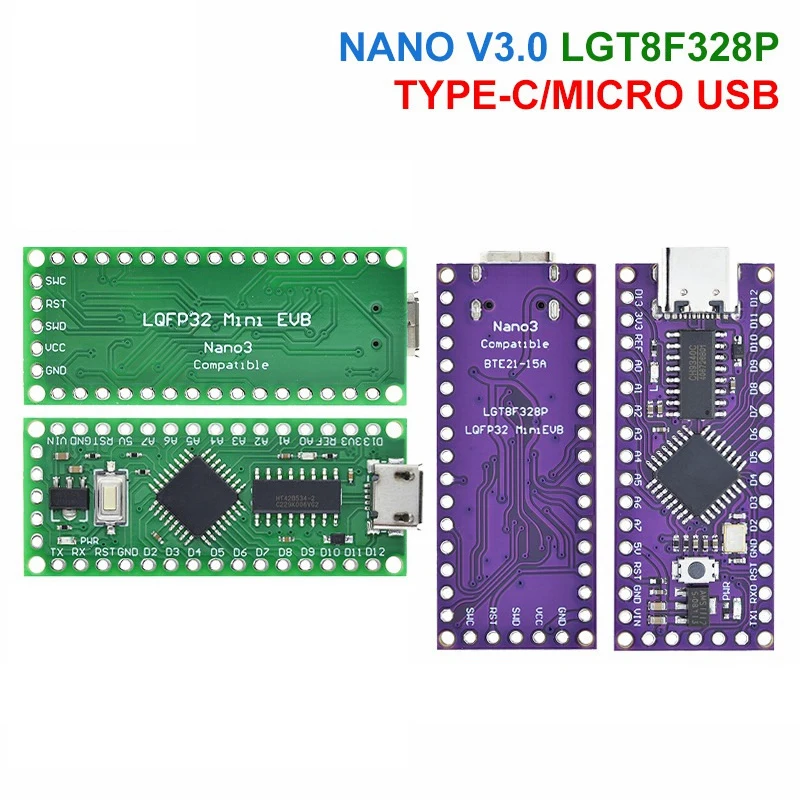 LGT8F328P LQFP32 MiniEVB TYPE-C MICRO USB HT42B534-1/CH340C Заменить Модуль NANO V3.0 для Arduino