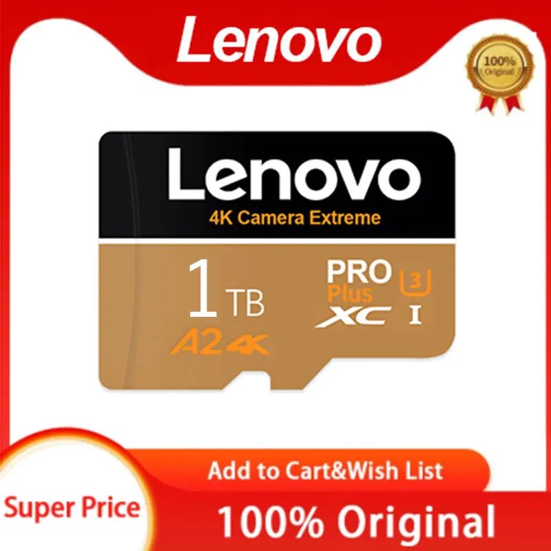 Lenovo 1TB Micro TF SD-Карта 128 ГБ 512 ГБ 256 ГБ SD/TF Флэш-Карта Памяти v30 High Speed Cameracartão de memória Для Камеры телефона