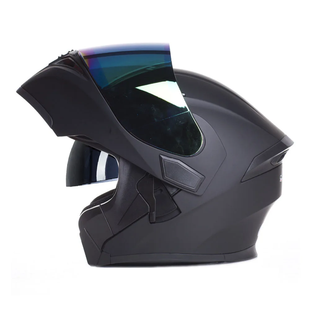 M-3XL Матовый черный байкерский шлем с откидной крышкой, износостойкий Шлем для мотокросса, дышащие аксессуары для мотоциклов, защита головы от падения