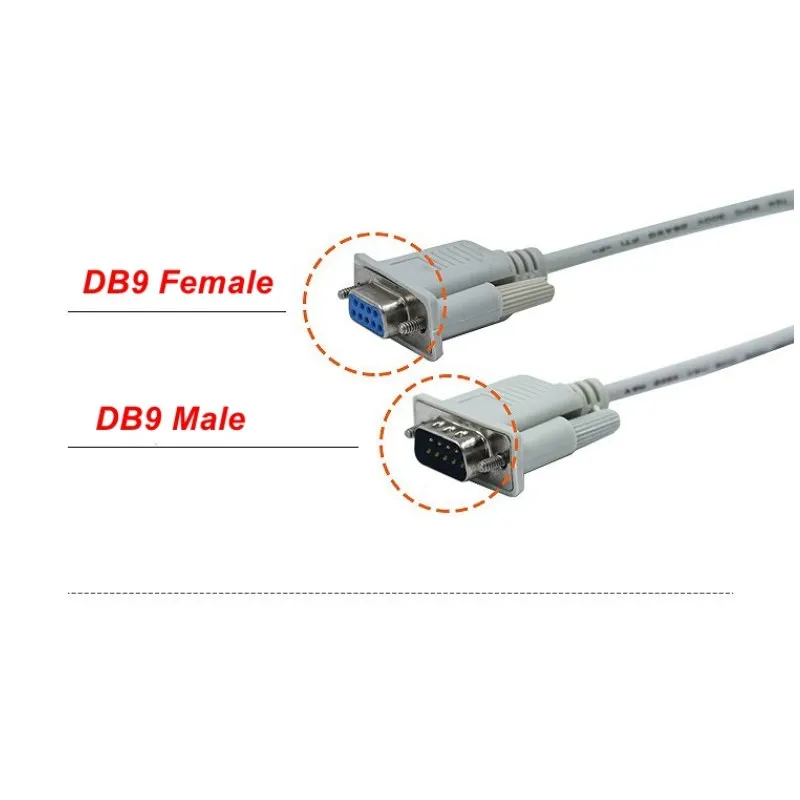 Original Cable de extensi n macho a hembra DB9, Conector de 9 pines, adaptador de serie hembra a hembra, Cable de datos