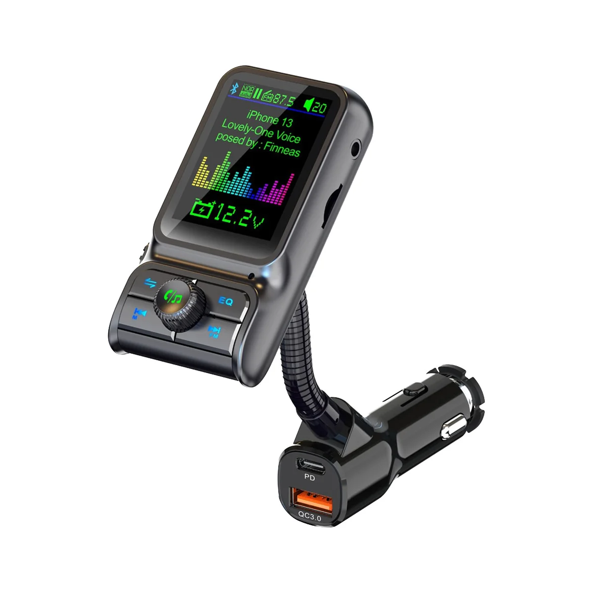 QC3.0 Быстрая зарядка автомобильный Bluetooth MP3-плеер FM-передатчик HD цветной экран автомобиля