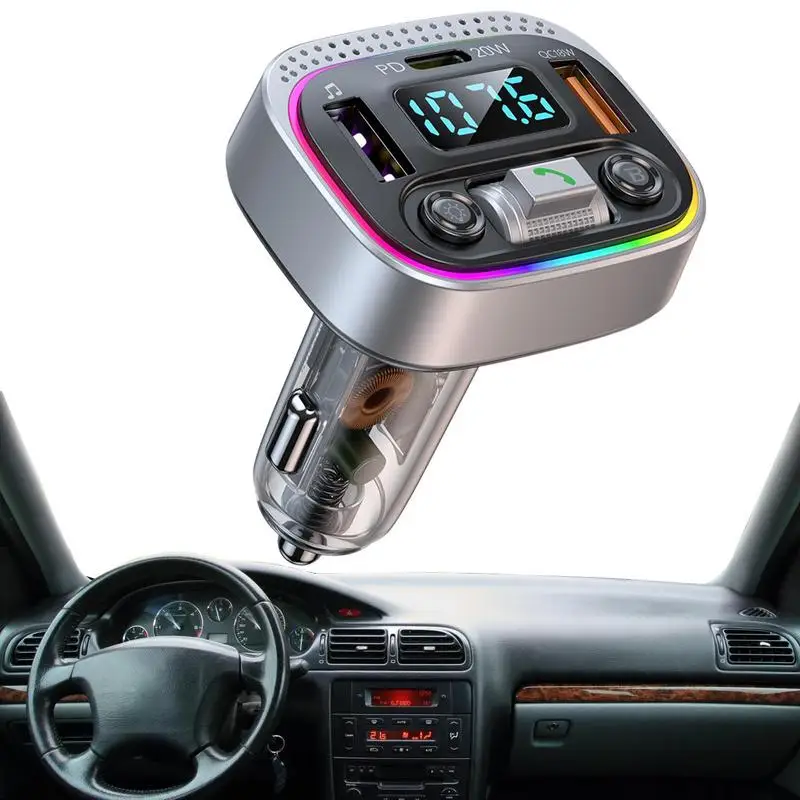 QC3.0 Зарядка Blue Tooth 5.1 FM-Передатчик Громкой Связи Автомобильный Радиомодулятор MP3-Плеер С Адаптером Супер Быстрой Зарядки Мощностью 20 Вт Для