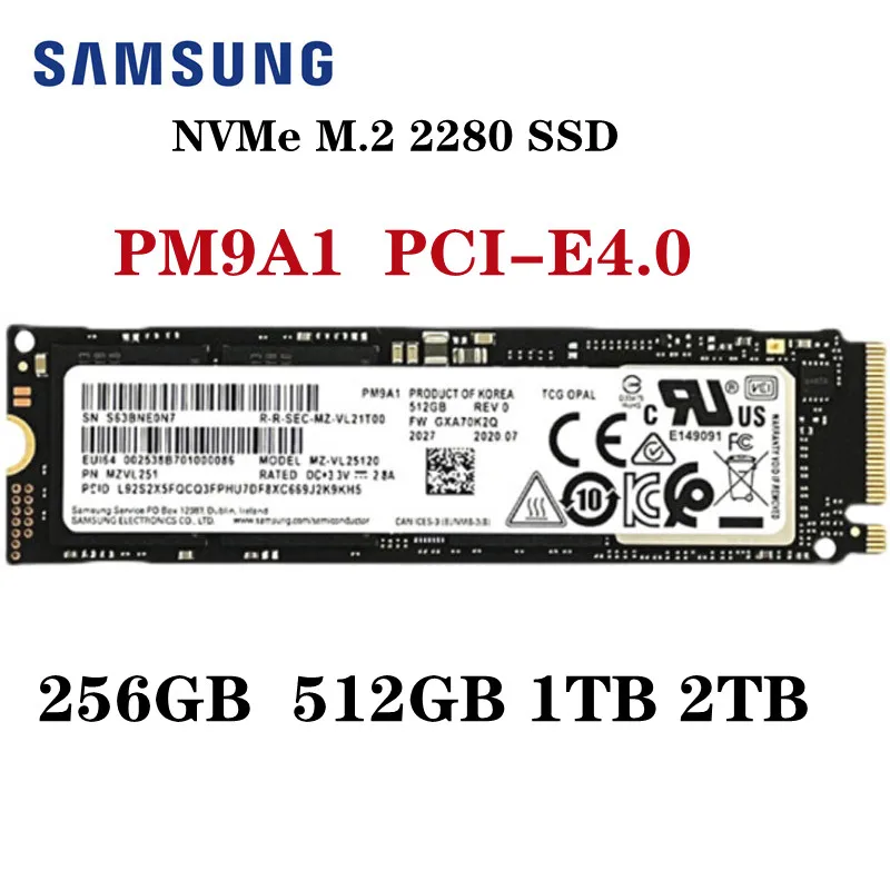 SAMSUNG SSD M.2 2280 PM9A1 256 ГБ 512 ГБ NVMe M.2 NVMe PCIe4.0 для Настольных ноутбуков 1 тб Внутренних Твердотельных накопителей