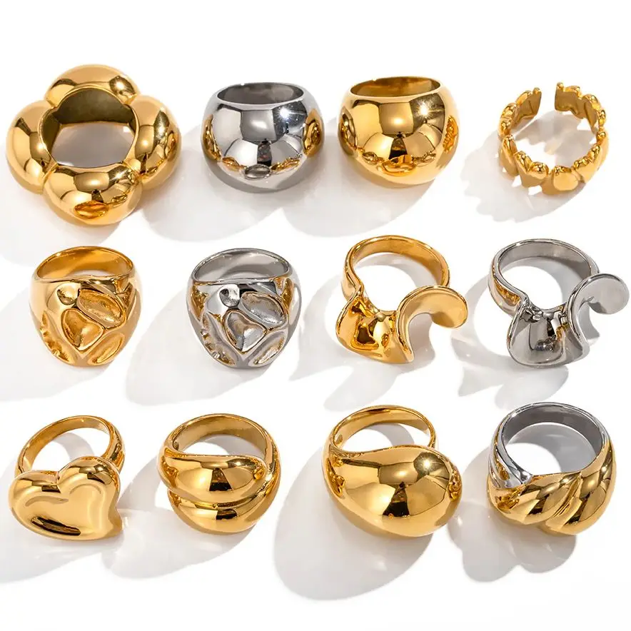 Uworld Новый Дизайн Layla Dome Ring Геометрическое Кольцо для Женщин Простая Стильная Текстура Украшения Для Пальцев Водонепроницаемый кольцо женское