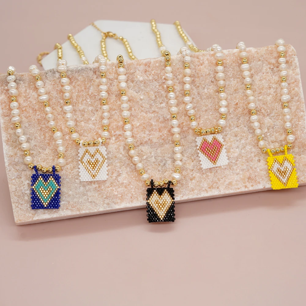 YASTYT Ожерелье с подвеской в виде сердца из пресноводного жемчуга, модный чокер, ювелирные изделия ручной работы, подарок для женщин на все случаи жизни