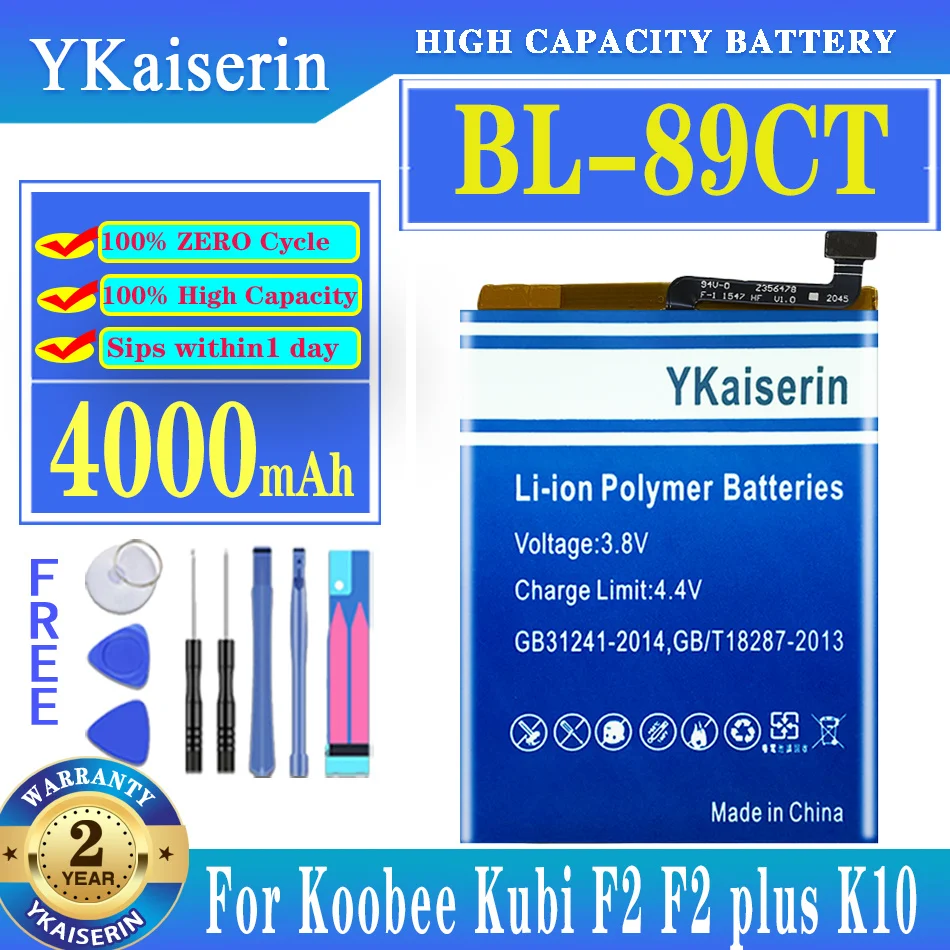 YKaiserin 4000 мАч Сменный Аккумулятор BL-89CT Для Аккумуляторов Мобильных Телефонов Koobee Kubi F2 plus F2plus BL89CT K10
