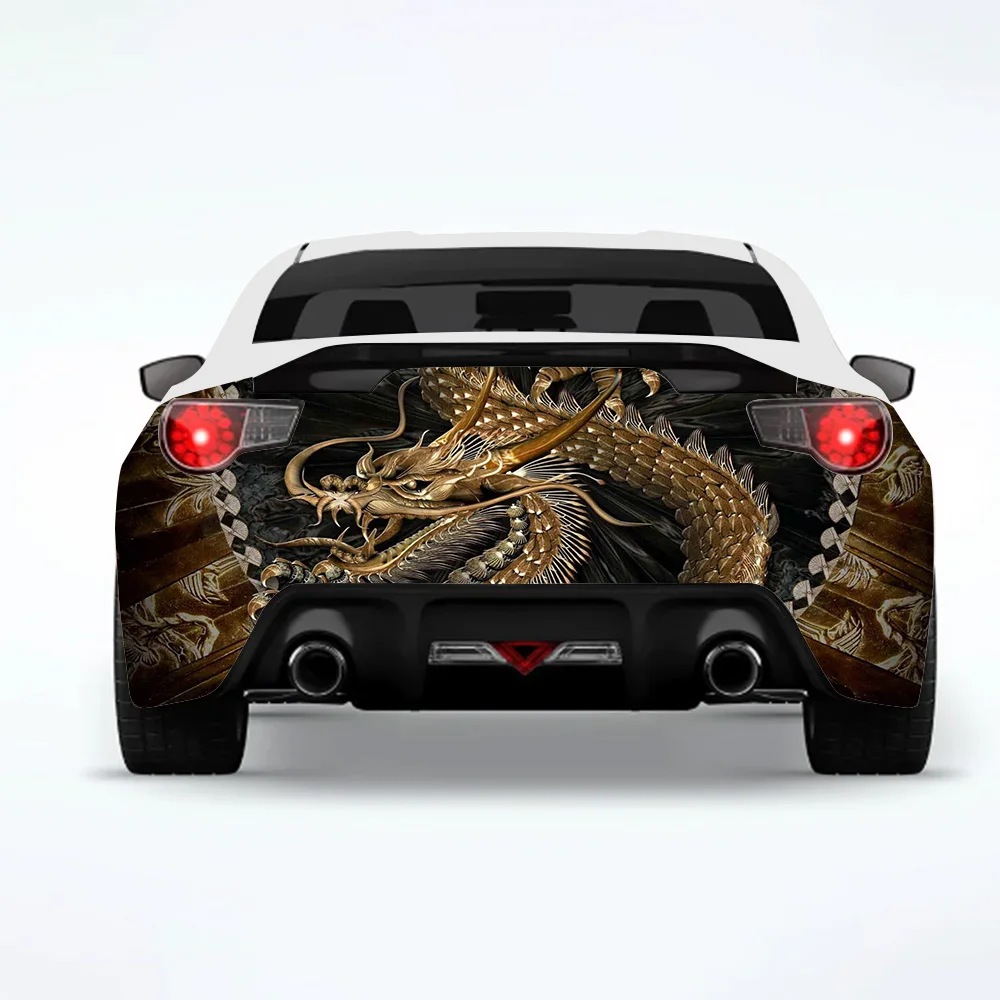 Абстрактная краска дракона, обертывающая заднюю часть автомобиля, автомобильные наклейки, наклейка на автомобиль, креативная наклейка, изменение внешнего вида кузова автомобиля, декоративные наклейки