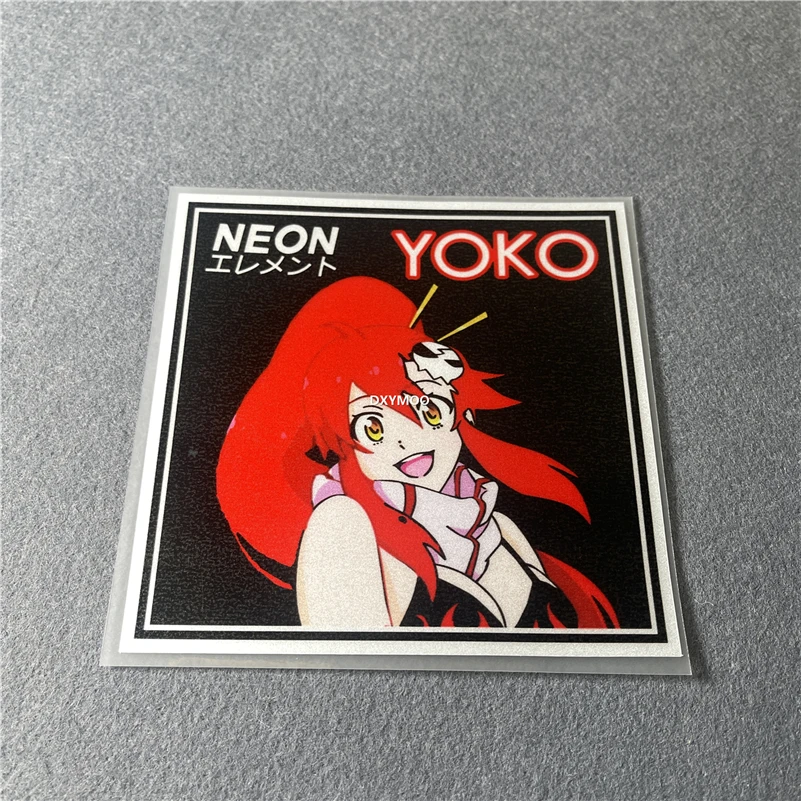 Автомобильные наклейки, аппликация на треугольное окно для YOKO NEON Cat Girl, милая наклейка на скейтборд, ноутбук, Автомобильная лента