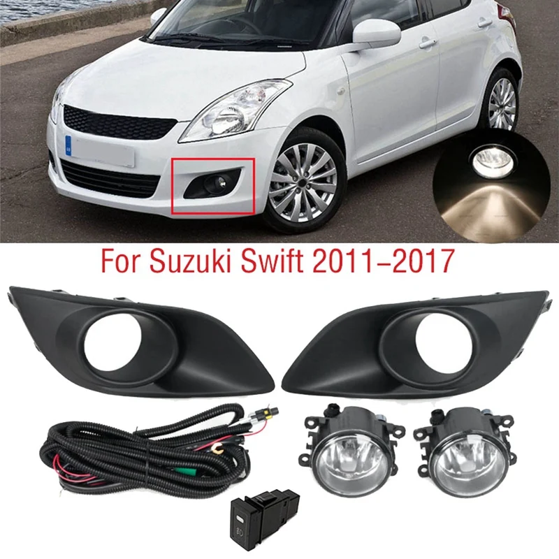 Автомобильный передний бампер, крышка противотуманных фар, Комплекты переключателей жгута проводов, Автомобильные аксессуары Пластик для Suzuki Swift 2011-2017