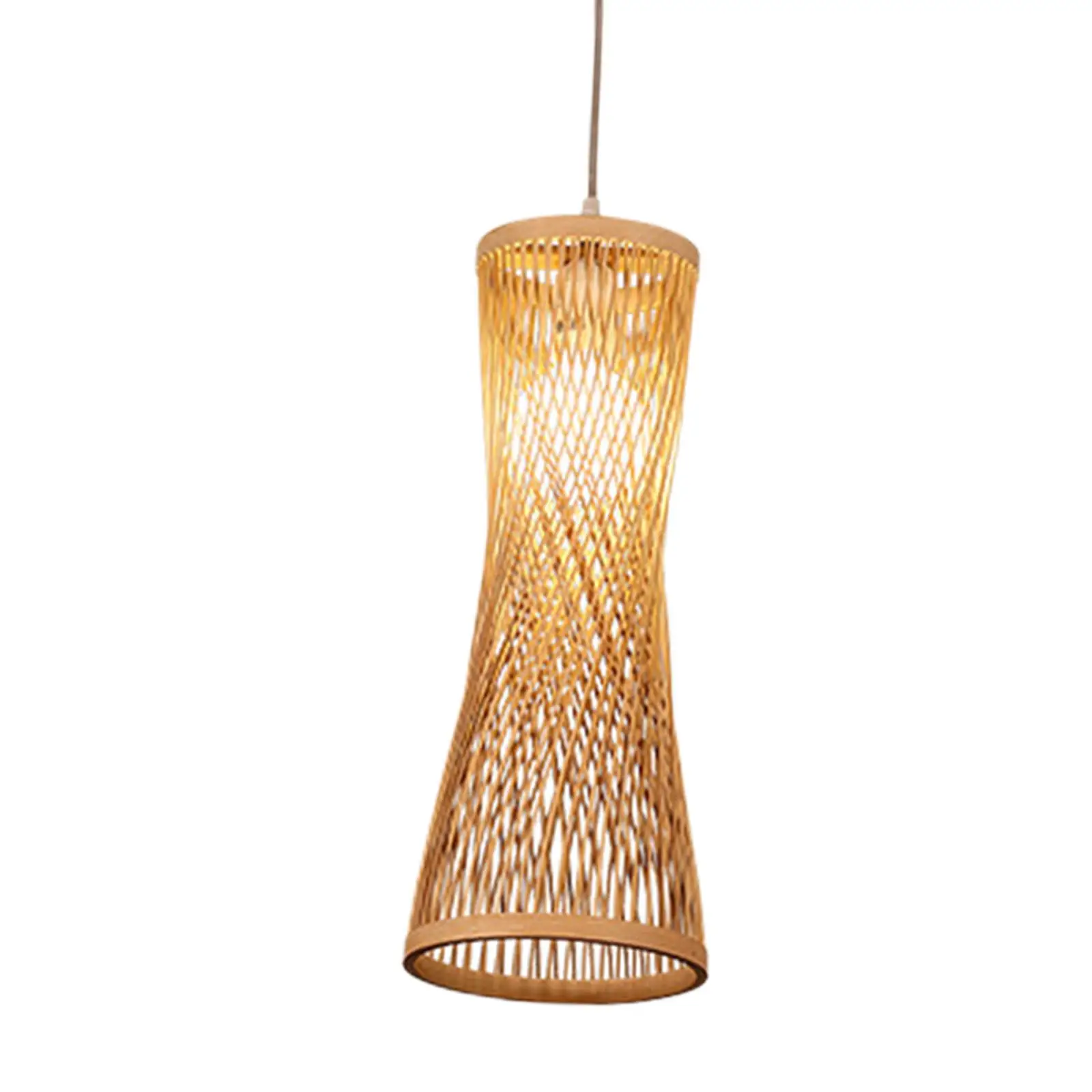 Бамбуковый тканый абажур, Декоративная крышка потолочного светильника в деревенском стиле, Тканый абажур для кухни, ресторана, столовой, гостиной