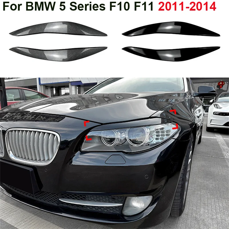 Веки передней фары Брови Наклейка для отделки крышки фары для BMW 5 серии F10 F11 2011 - 2014 Наклейки 2013 2012