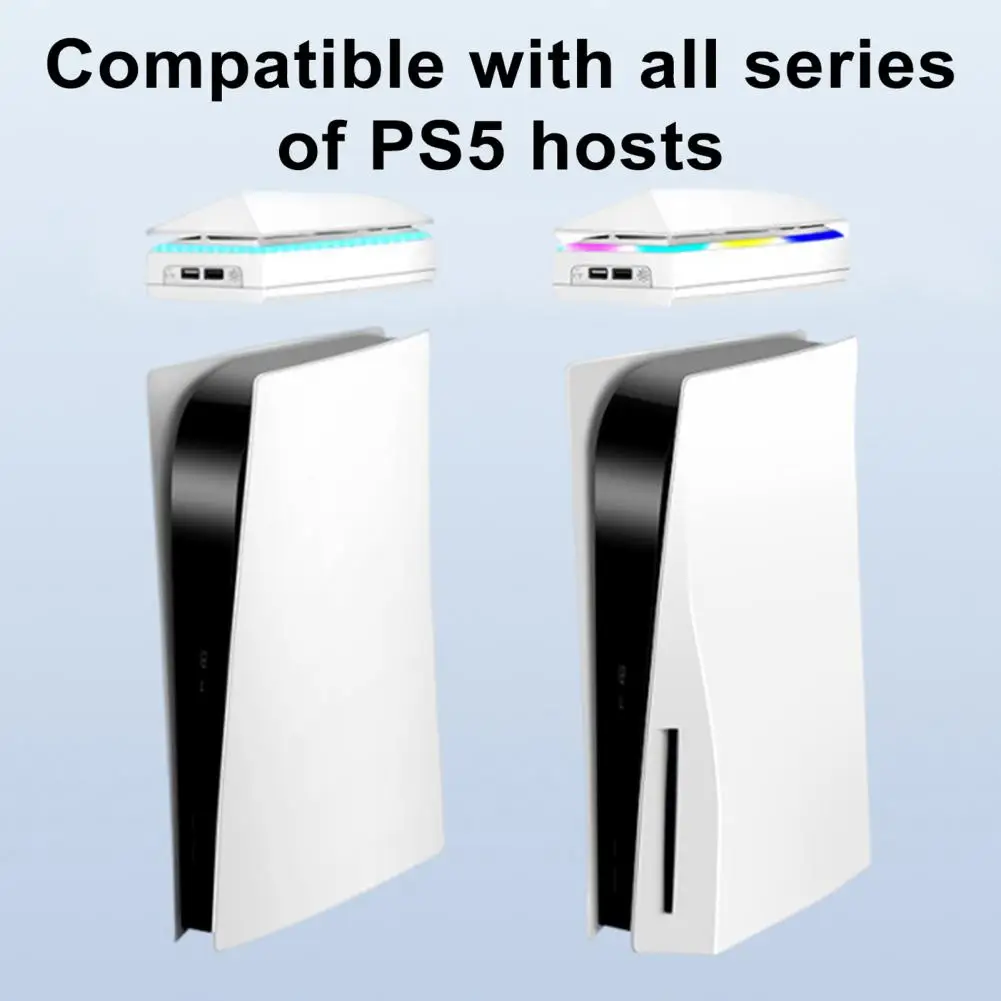 Вентилятор Cooler Вентилятор игровой консоли Улучшите игровой опыт благодаря портативным малошумящим вентиляторам для Ps5 с регулируемой светодиодной подсветкой Rgb