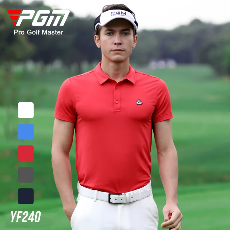Весенне-летняя одежда для гольфа PGM, мужская футболка с короткими рукавами, спортивная мужская одежда, дышащая
