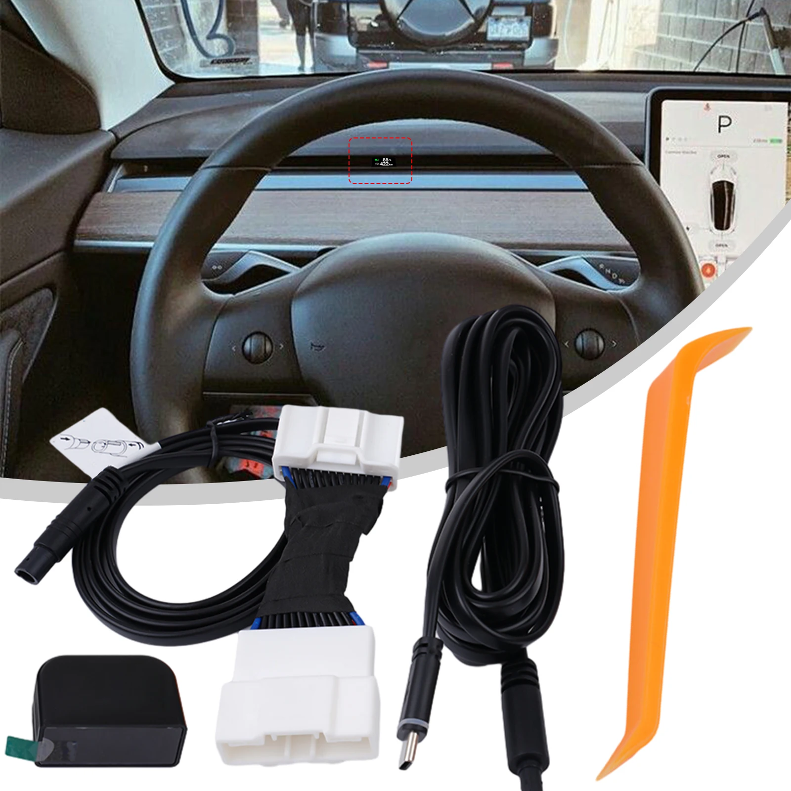 Высококачественные аксессуары для автомобильной электроники, головной дисплей, HUD Спидометр, двойной режим отображения, Передний светодиодный дисплей + ABS
