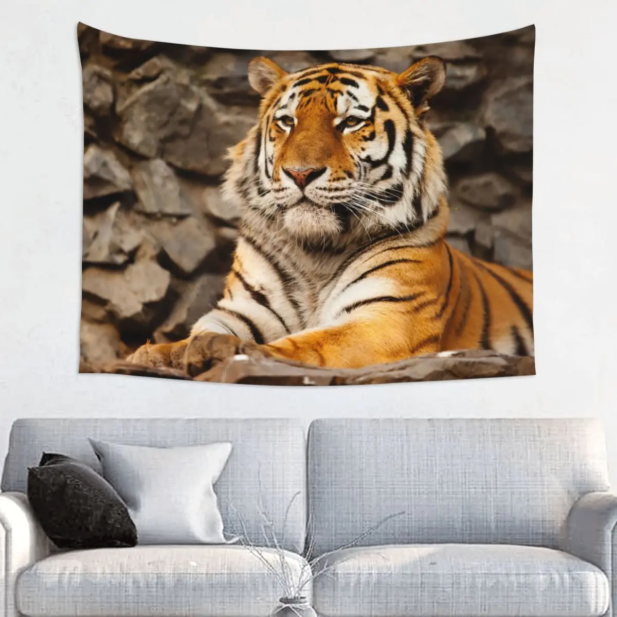 Гобелен с сибирским тигром из полиэстера в стиле хиппи, настенный декор для любителей животных, коврик для йоги, настенное одеяло с мандалой.