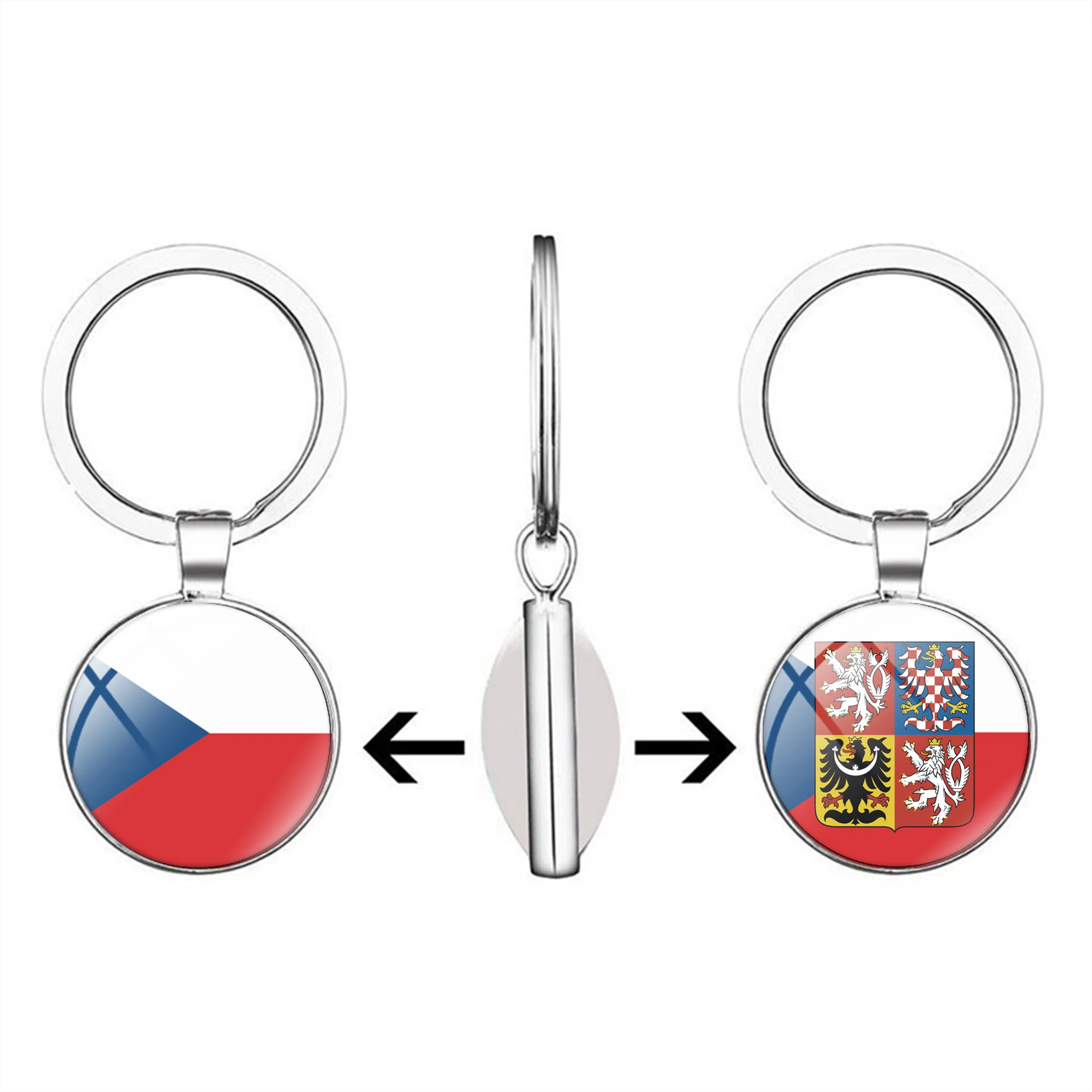 Двусторонний брелок-сувенир с замочной скважиной в виде флага Чешской Республики