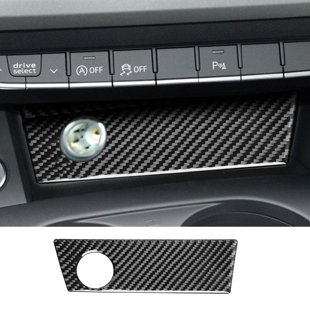 Декоративная наклейка на прикуриватель центральной консоли автомобиля, накладка из углеродного волокна для автоаксессуаров Audi A4 B9 17-19 RHD