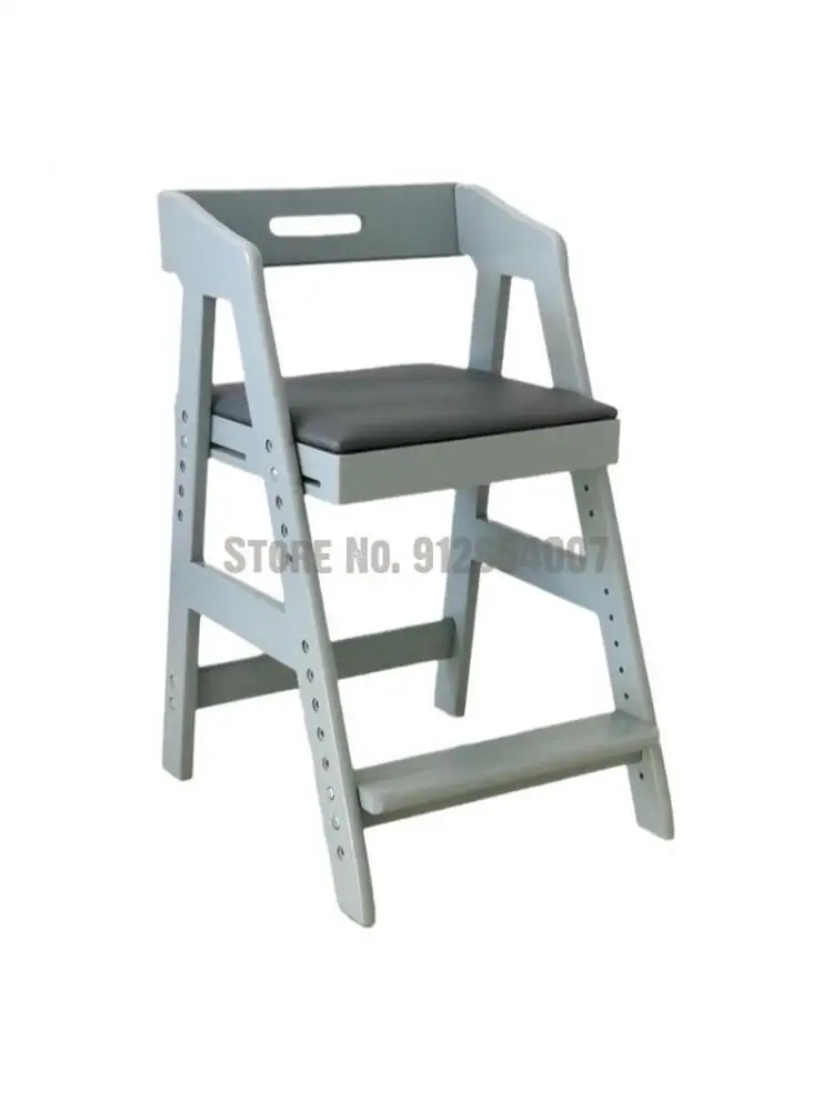Детский стул из массива дерева, обучающий стул, Детский обеденный стул со спинкой, стул для домашнего ученика, стул для письма, стул для роста, регулируемый подъемник