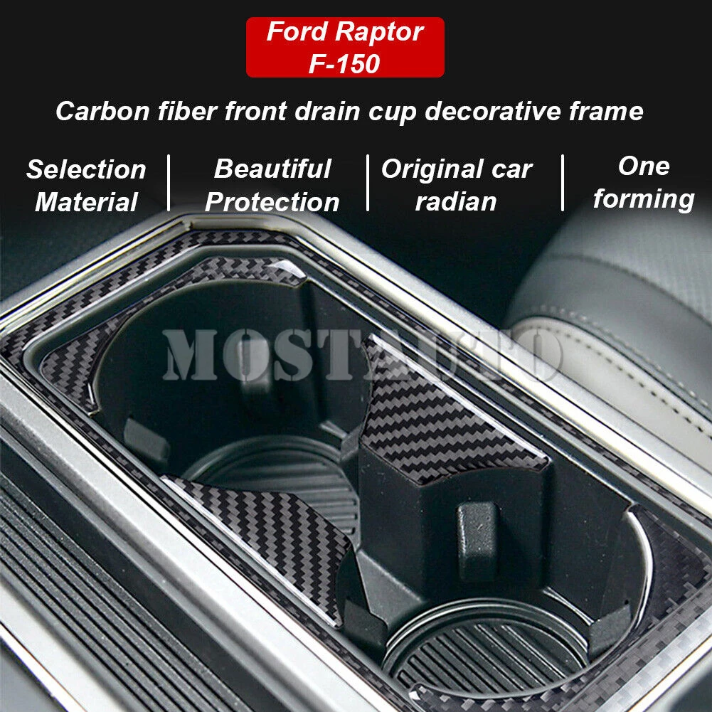 Для Ford F-150 Внутренняя Центральная консоль из мягкого углеродного волокна, держатель стакана воды, накладка панели 2015-2020 5шт (2 цвета)