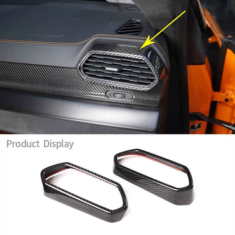 Для Lamborghini URUS 2018-2021, украшение рамы для бокового воздуховыпуска приборной панели автомобиля из настоящего углеродного волокна, Аксессуары для интерьера