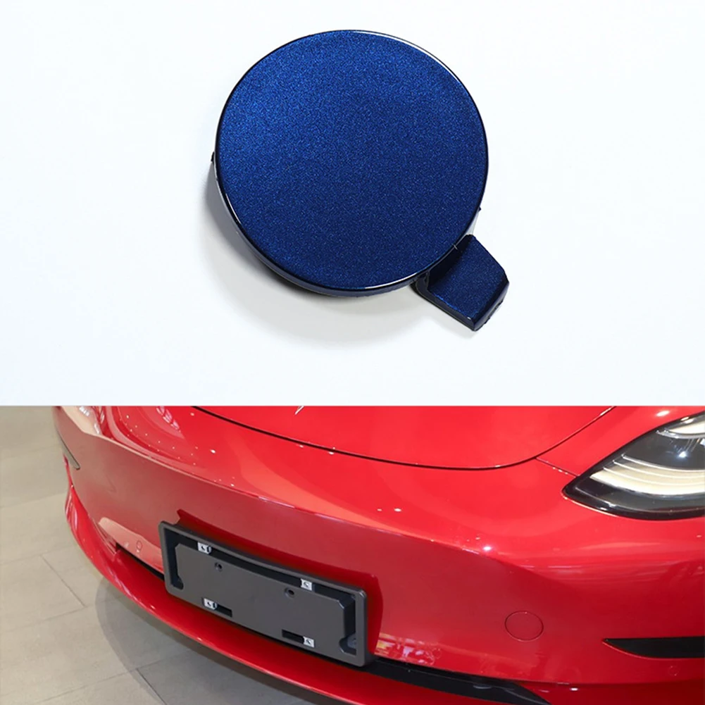 Для Tesla Модель 3 2017-2021 Передний Бампер Буксировочный Прицеп Крышка Для Проушины Буксировочного Крюка 10,3*7,3 СМ Черный, Белый, Серый, Красный, Синий Автомобильный Аксессуар