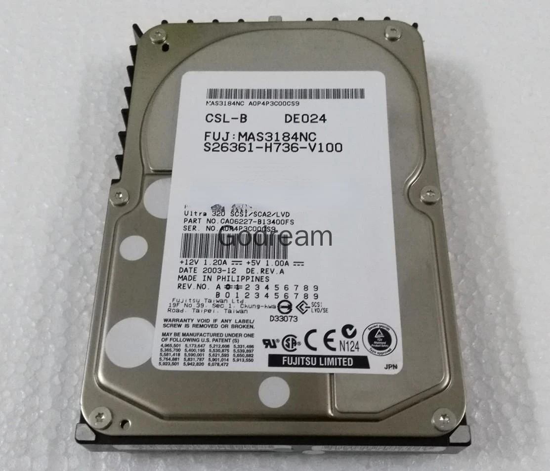 Для жесткого диска Fujitsu MAS3184NC CA06227-B13400FS 18G 15K U320 80 Pin SCSI
