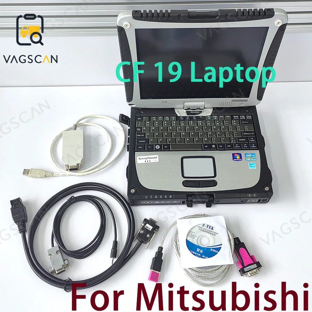 Для ноутбука CF19 для Pcan USB Peak Mitsubishi Для автомобильного сканера Mitsubishi IPEH-002021 002022 полносистемный диагностический инструмент