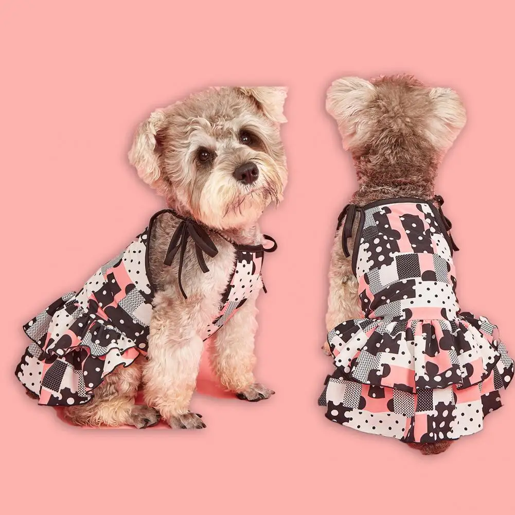 Дышащая одежда для домашних животных Удобная юбка-слинг в горошек типа принцессы для собак Реквизит для фотографий