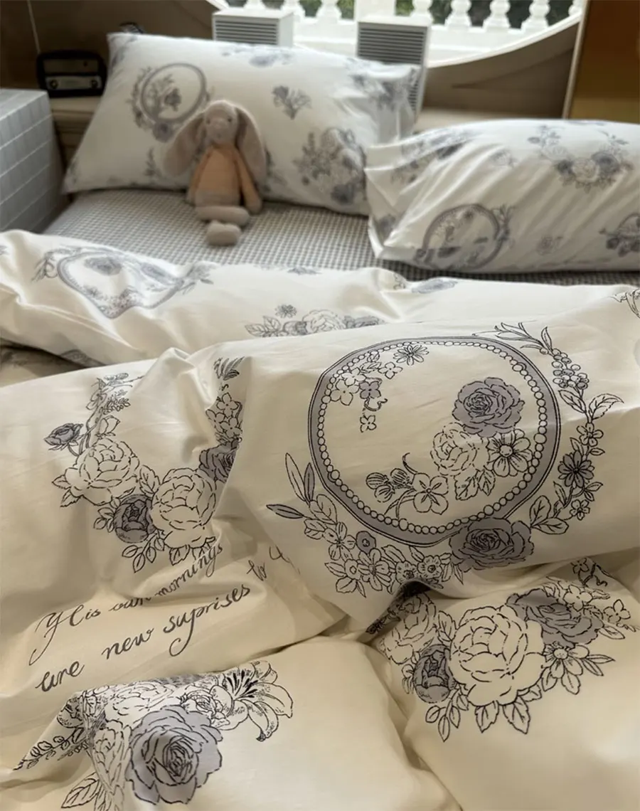 Европейский винтажный комплект постельных принадлежностей с пасторальным цветком, twin full queen king романтический хлопчатобумажный домашний текстиль, простыня, наволочка, пододеяльник