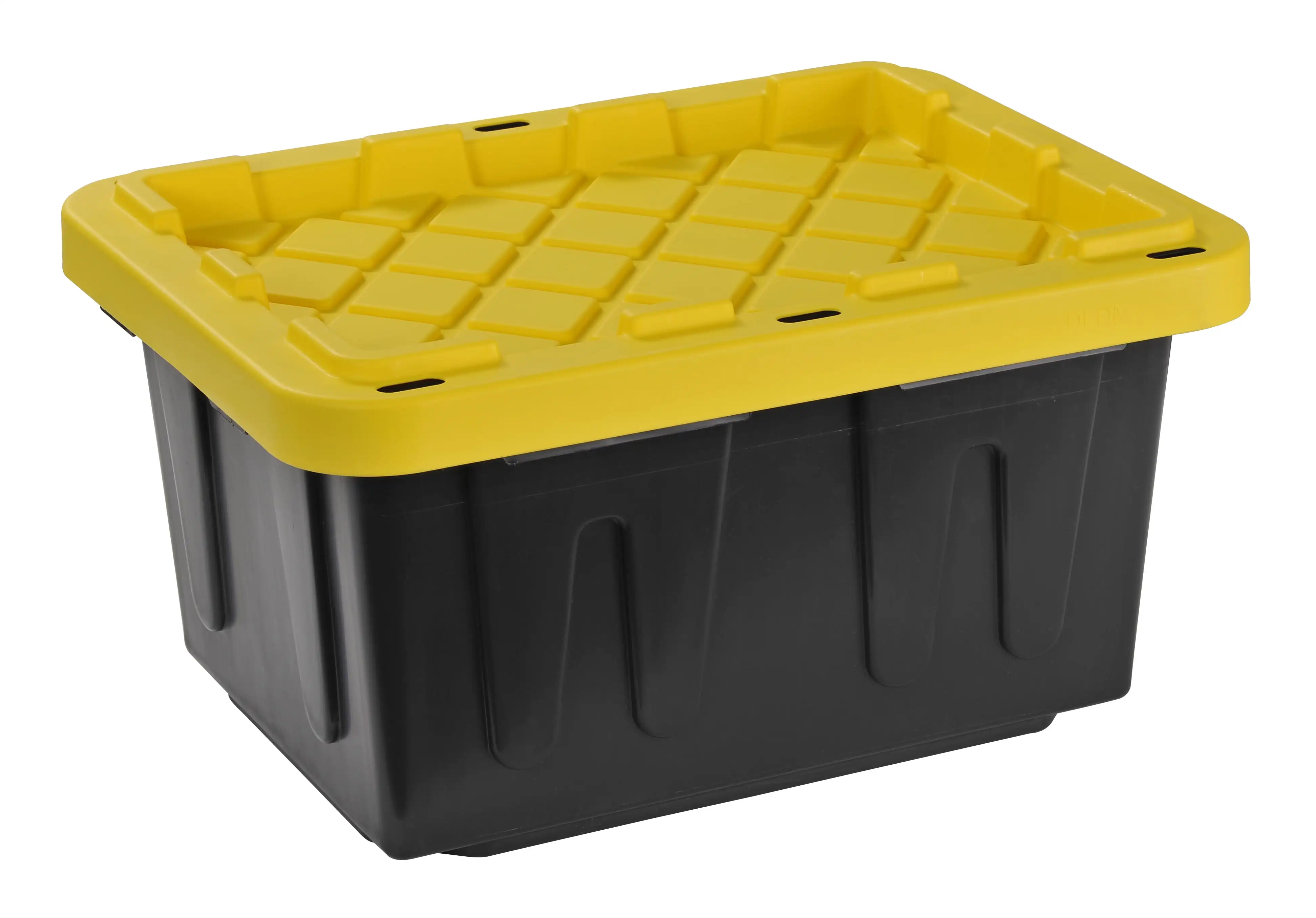 Емкость для хранения джаггернаута, 5 галлонов. Пластиковая сумка для хранения, черная / желтая (комплект из 4 штук), 16,5 x 16,25 x 12,6 дюйма