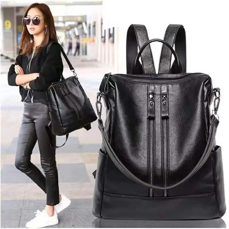 Женский рюкзак из мягкой кожи 2022, Корейская версия рюкзака Большой емкости в стиле колледжа, Модная Универсальная женская сумка для мамы
