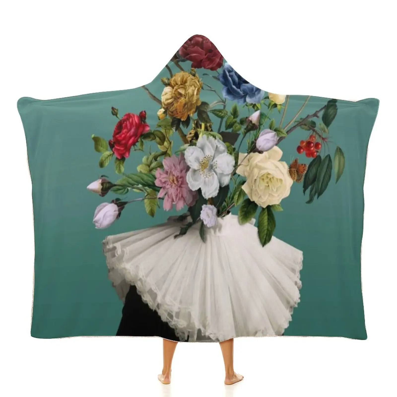 Женское одеяло с цветочным принтом Pop You Loved Me Тысячу Зим, супер мягкое покрывало с капюшоном, пушистое флисовое одеяло для медитации