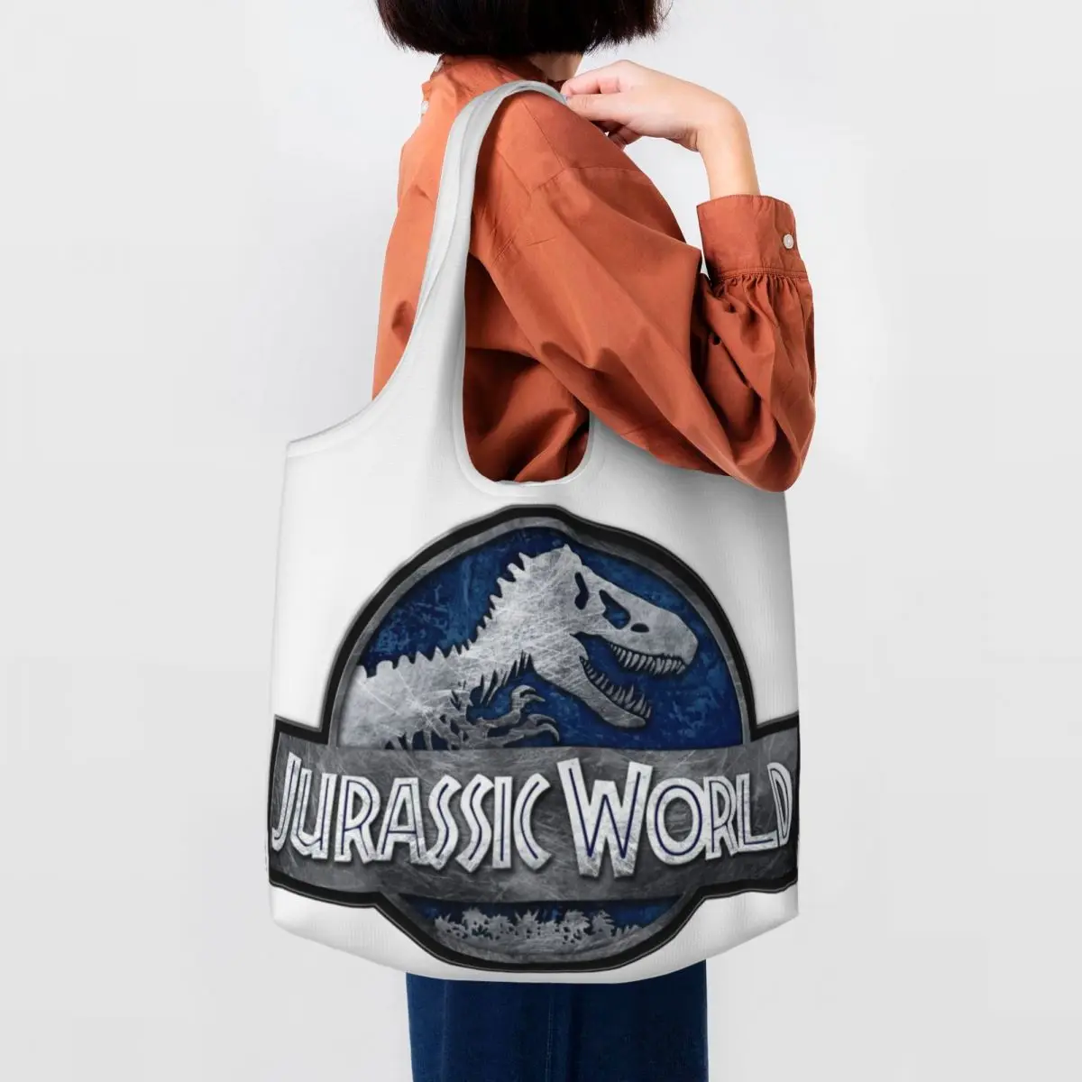 Забавный тиранозавр юрского периода, сумка для покупок, холщовые сумки для покупок, сумка для покупок